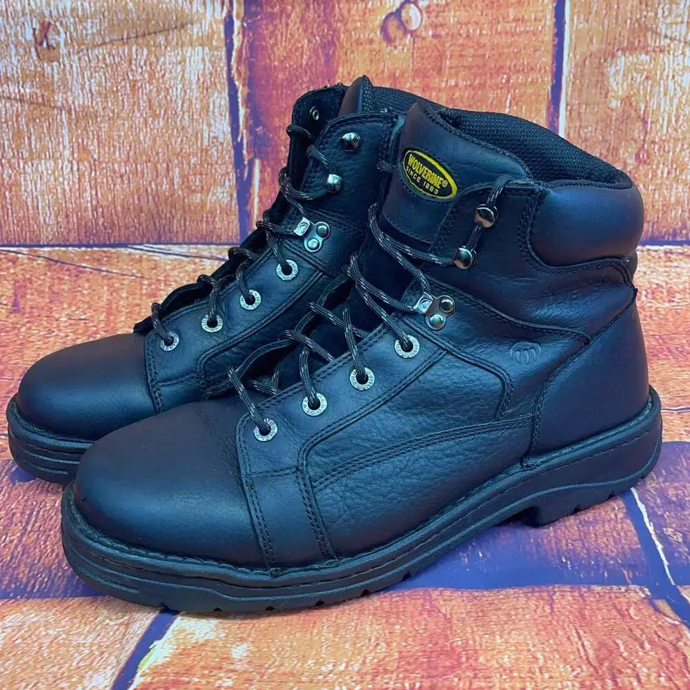 Wolverine Men's DuraShocks Lace-to-Toe Opanka Work Boots Black Size 13EW